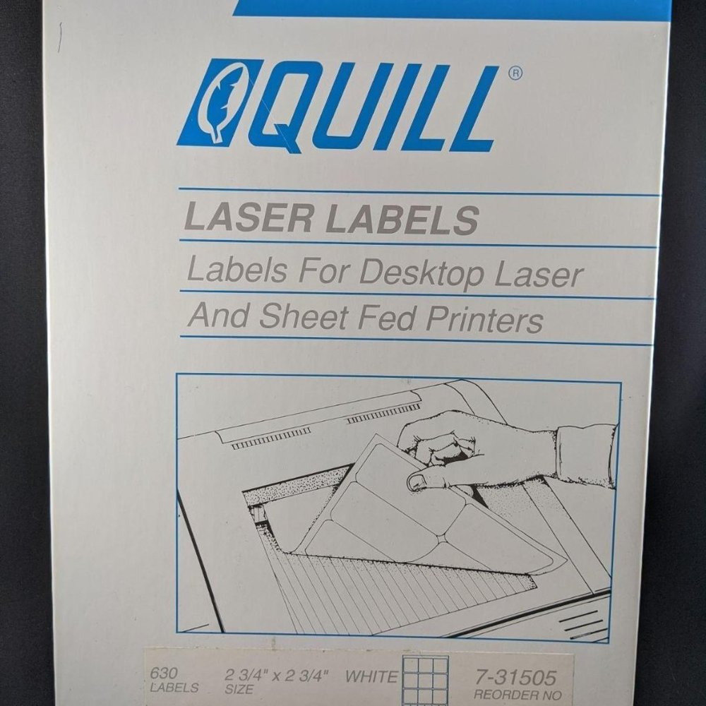 Vintage Quill Laser Labels 2 3/4" 375+